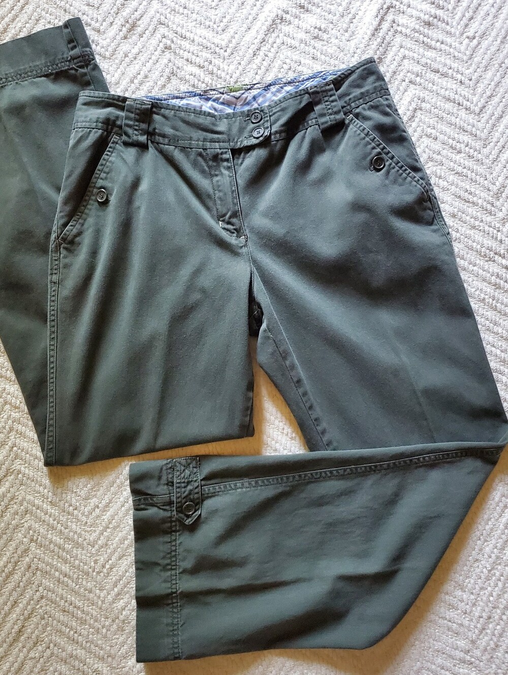 Vintage Havana Jack's Cafe Army Green Casual Khakis 100% Cotton Sz 8 90s Y2K